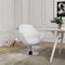 Manhattan Comfort Caisson Faux Leather Swivel Accent Chair in White and Polished Chrome AC028-WH - alternate 4